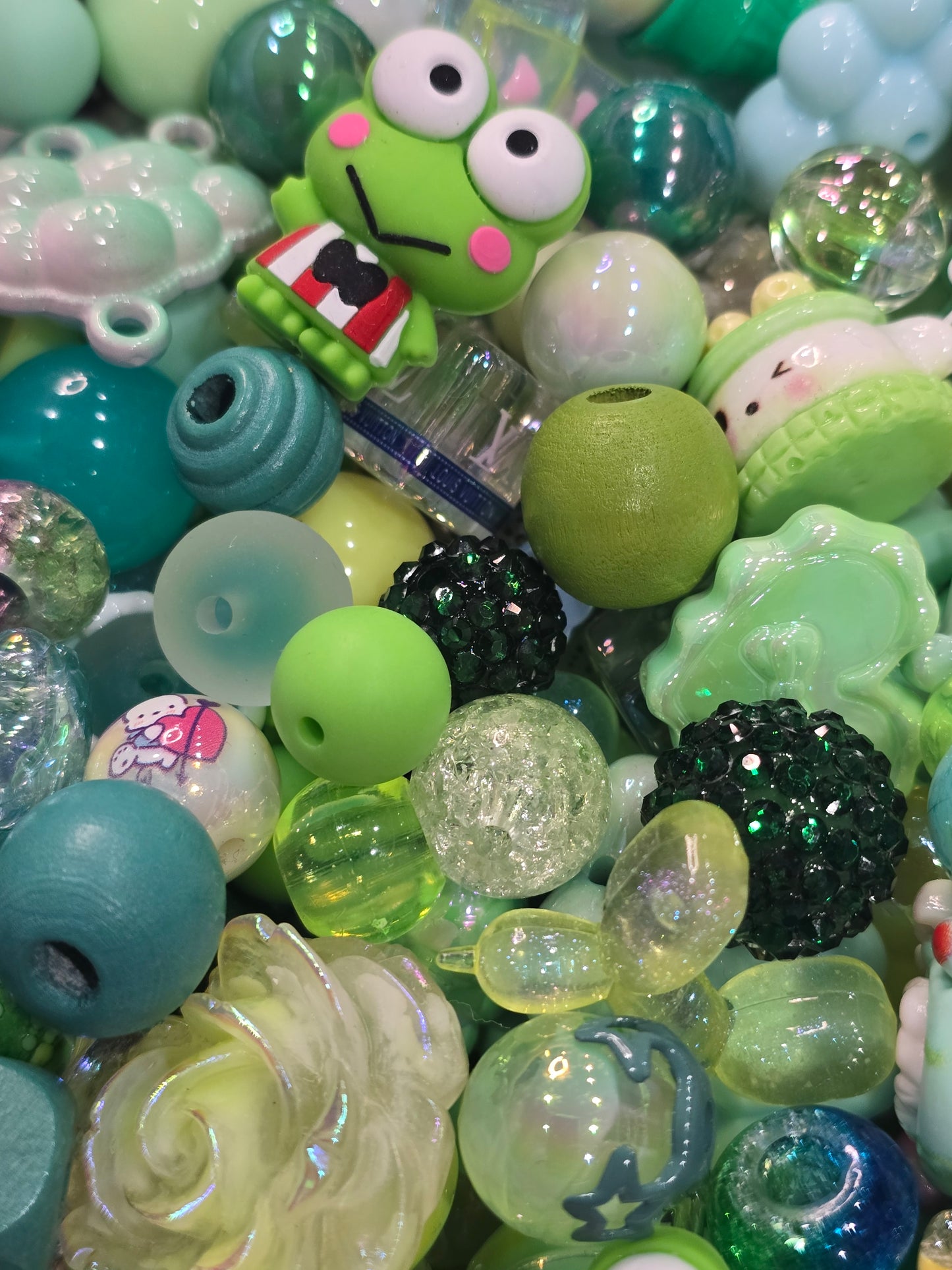 Green Mix beads and focals
