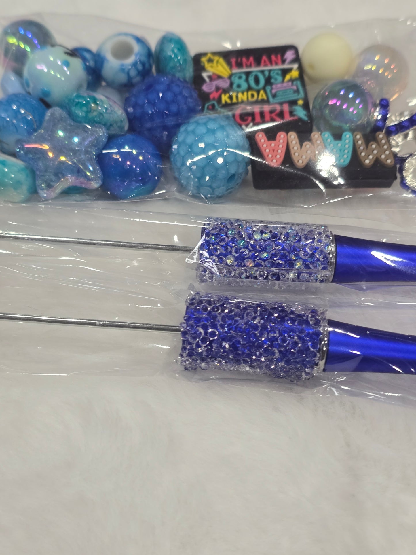 DIY Beadable pens Kit Royal Blue