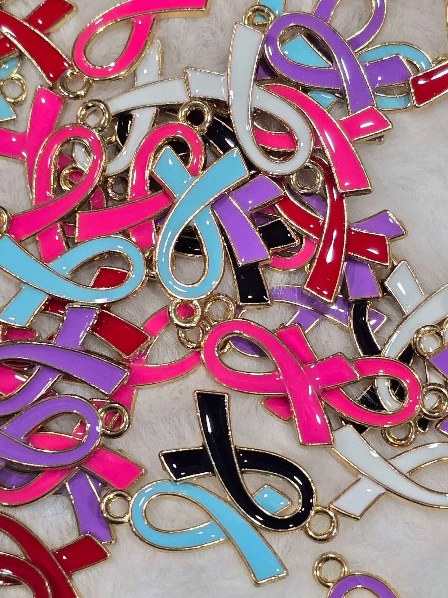 Awareness riboon- Metal pendant charms