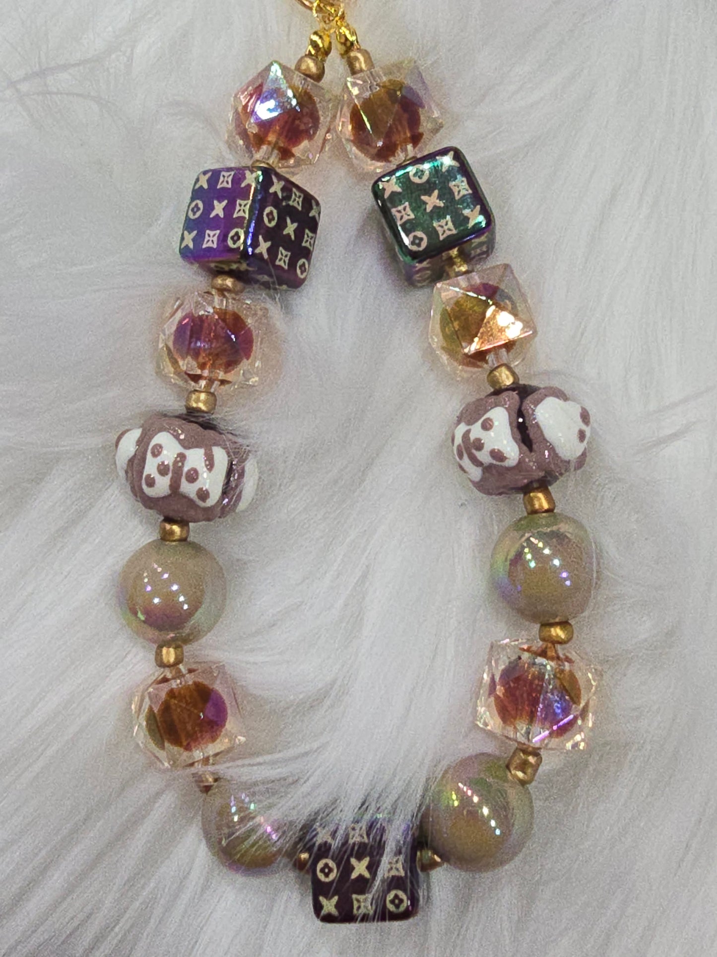 Designer Brown Phone chain/charm