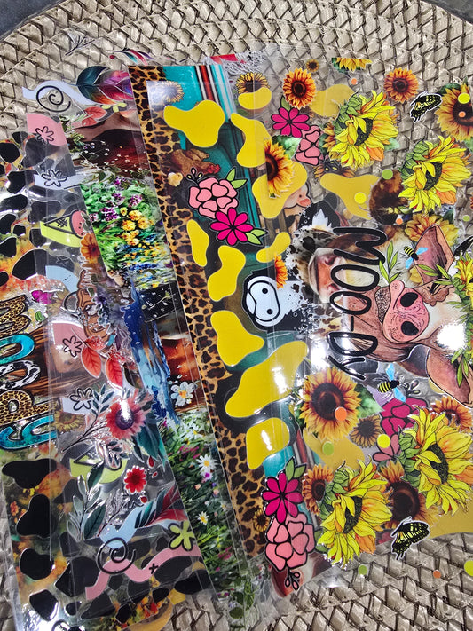 Cow Collection UV DTF Wrap 16oz- 10pcs + 2pcs free