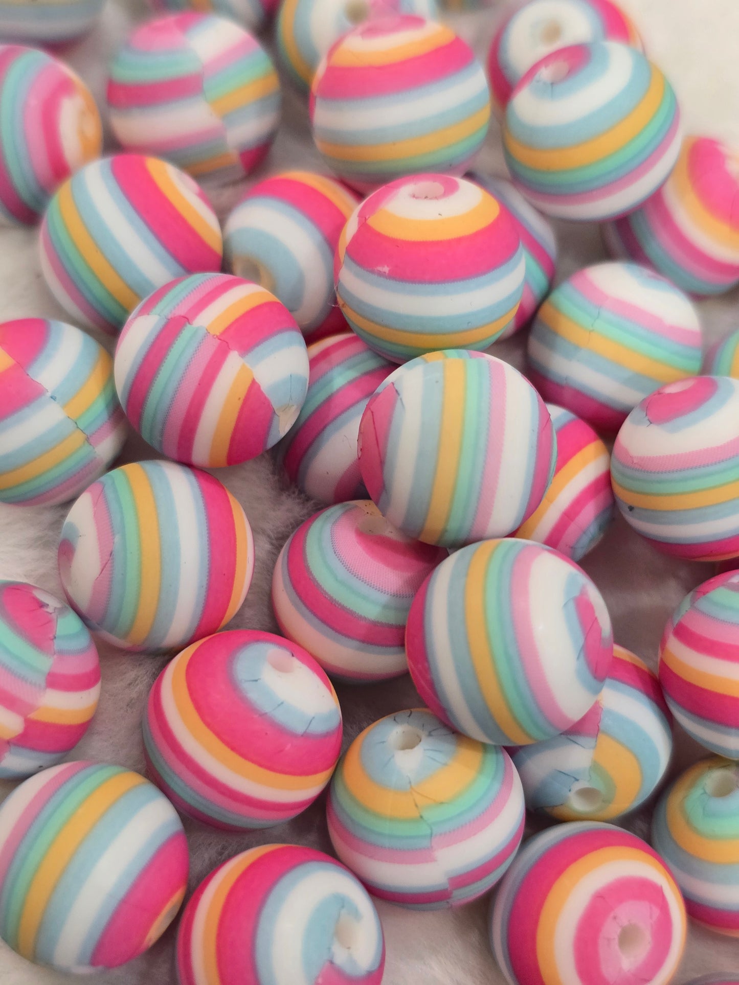 15mm silicon beads pinky stripe