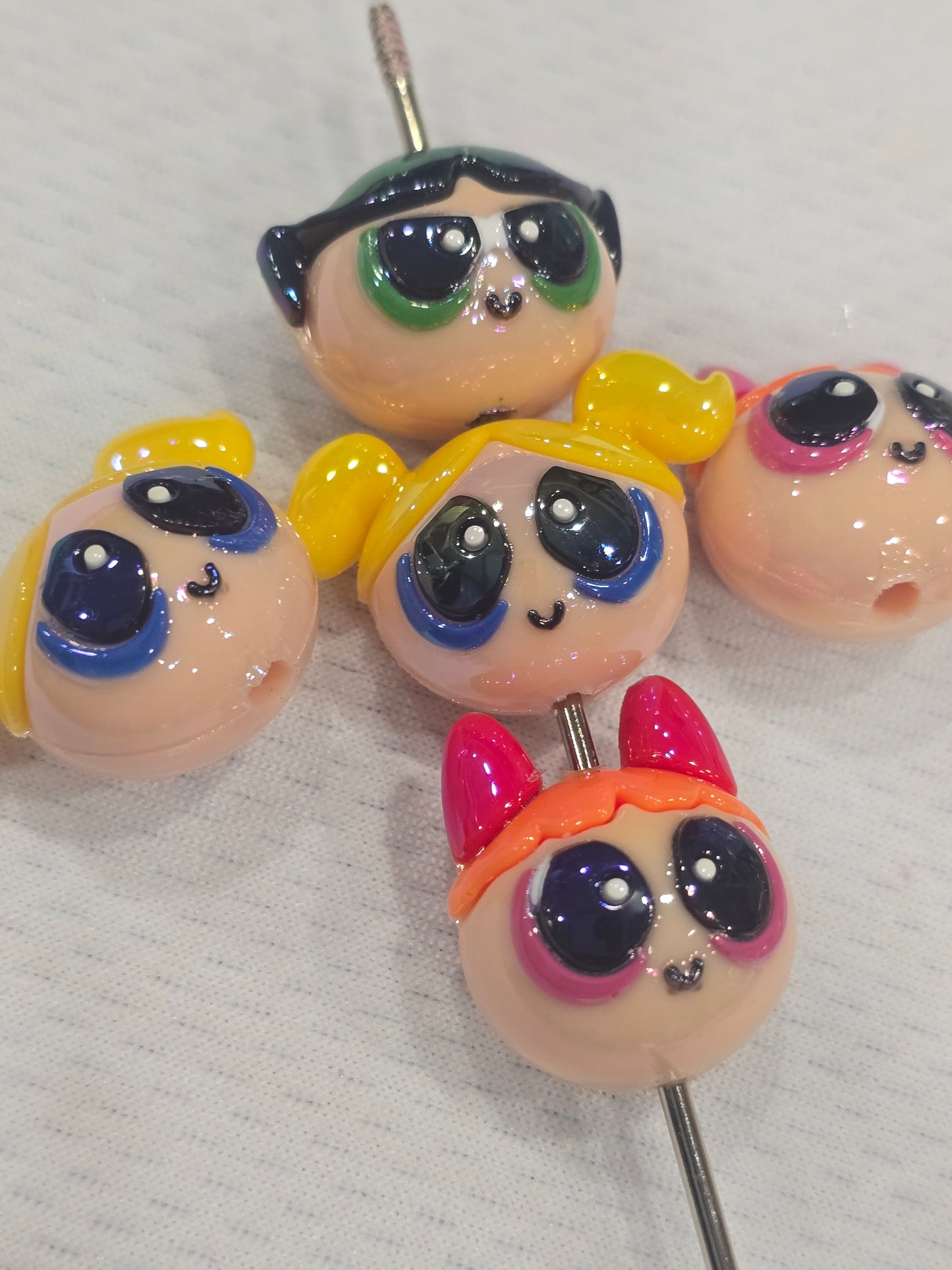 3D Powerpuff Girls beads - 5pcs/pack
