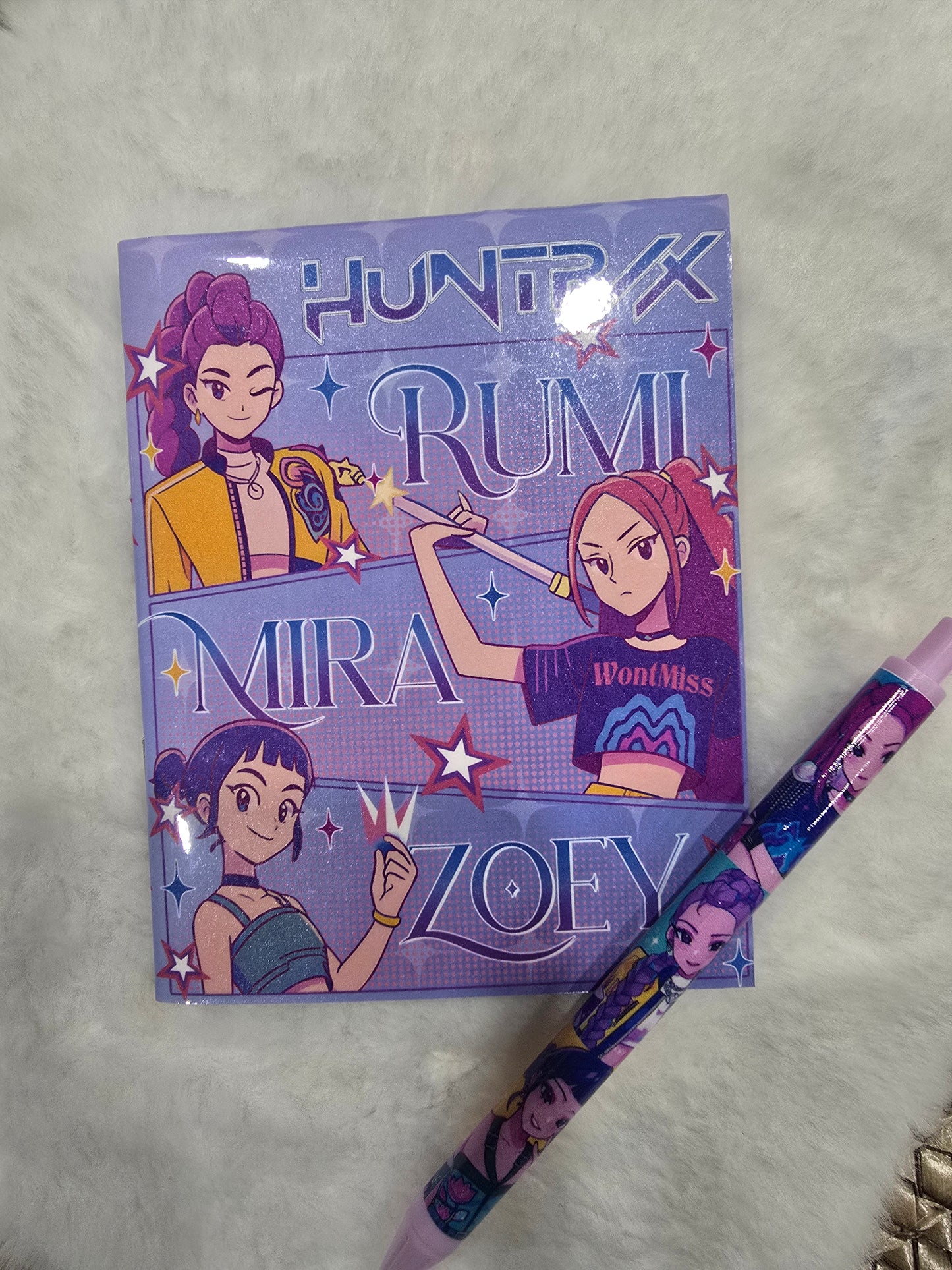 Handmade Kpop Huntrix Notebook and pen