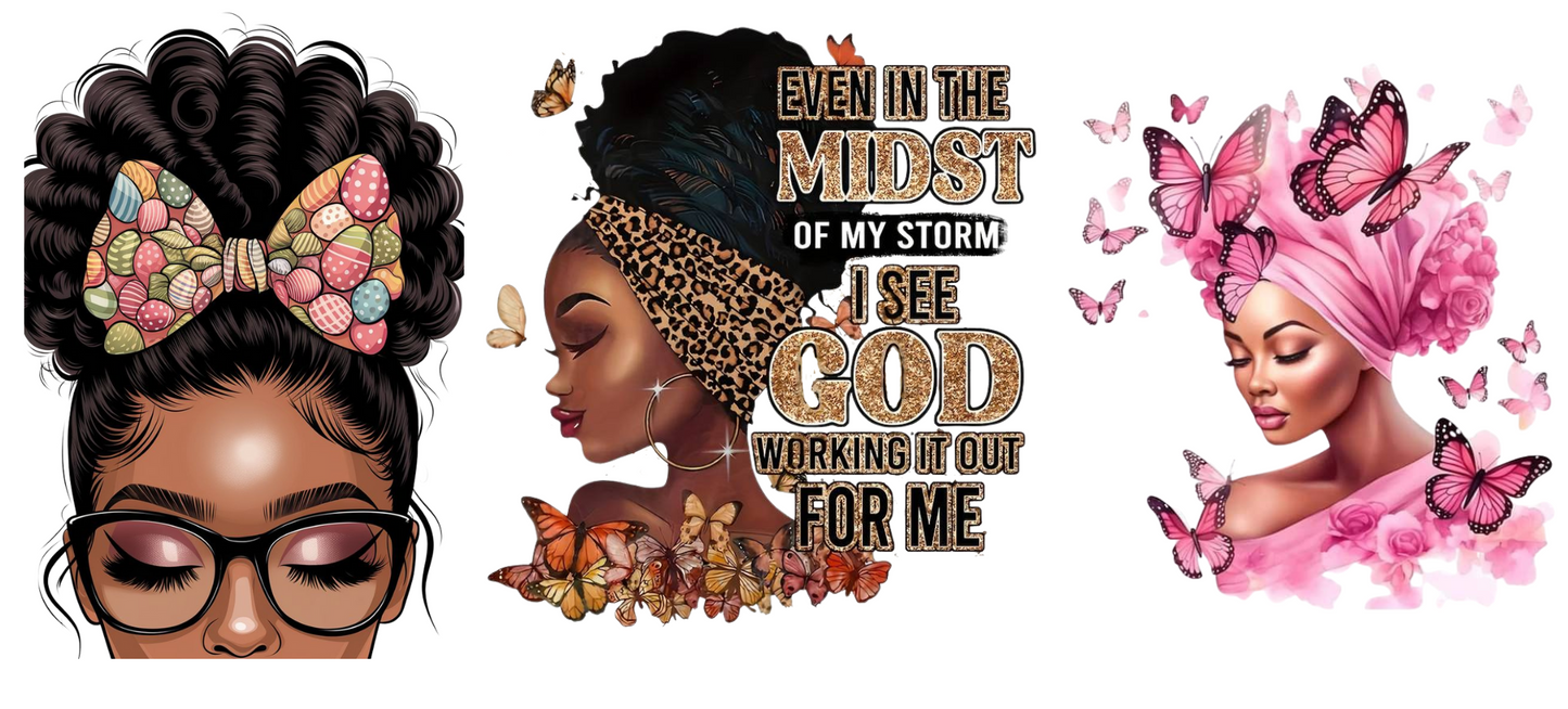 Inspirational ladies -3 decals in 1 sheet UV DTF Stickers