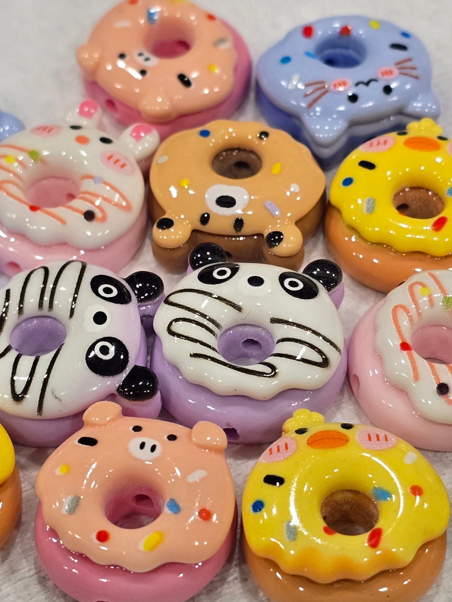 Donut animals colorful 16mm beads