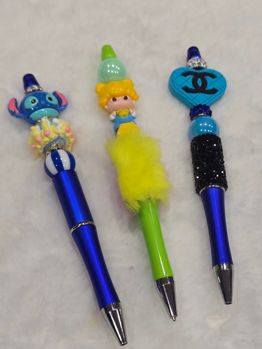 Beadable pen 3pcs mix bundle-Dimoo, Blue Alien and CC blue