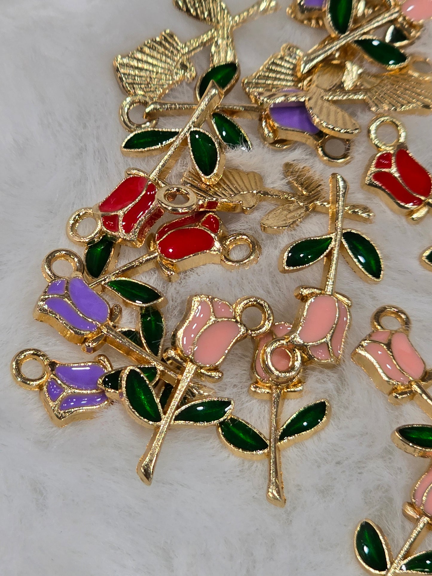 Roses Metal pendant charms