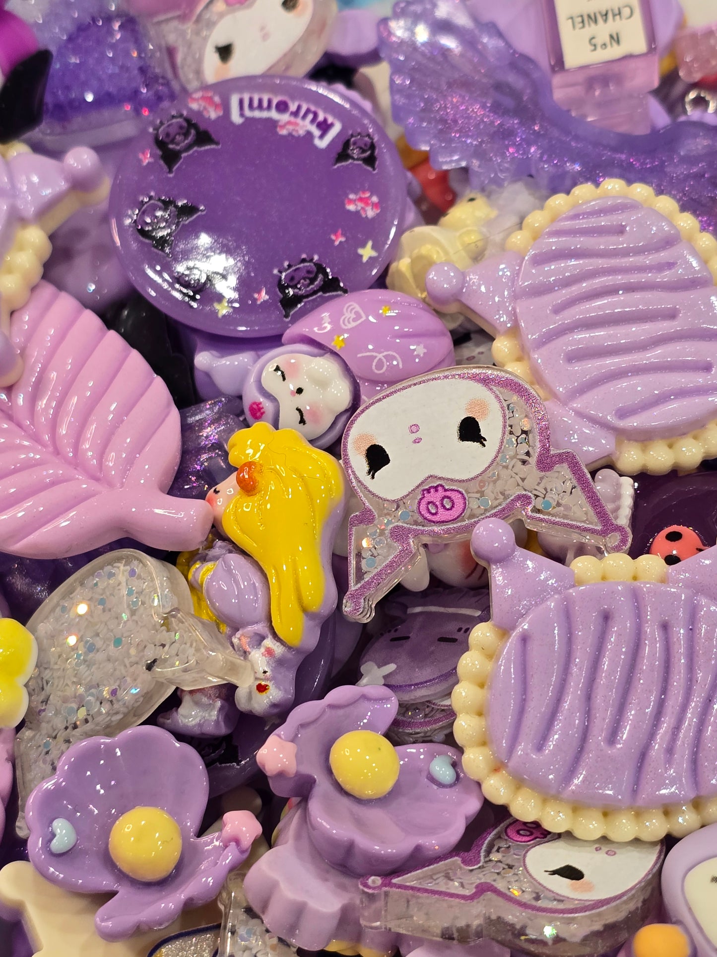 Purple Mix Charms flat back