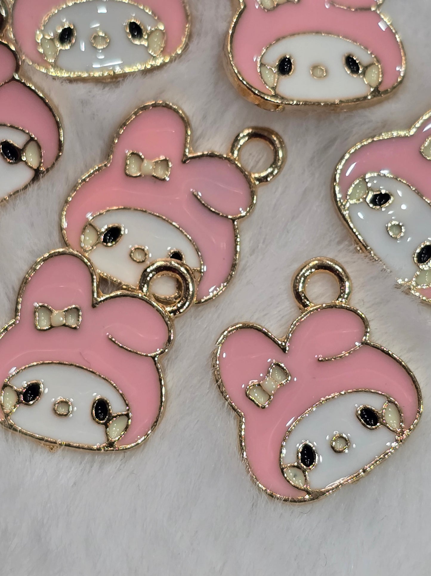 Pink Melo head- Metal pendant charms