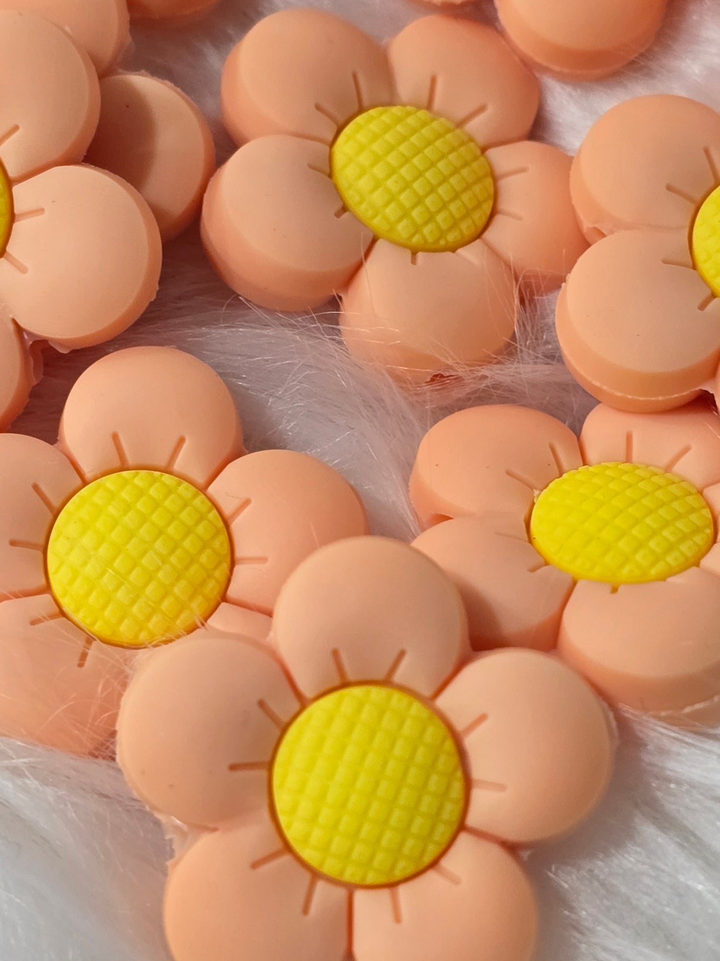 Focal Beads Light Orange and yellow flowers