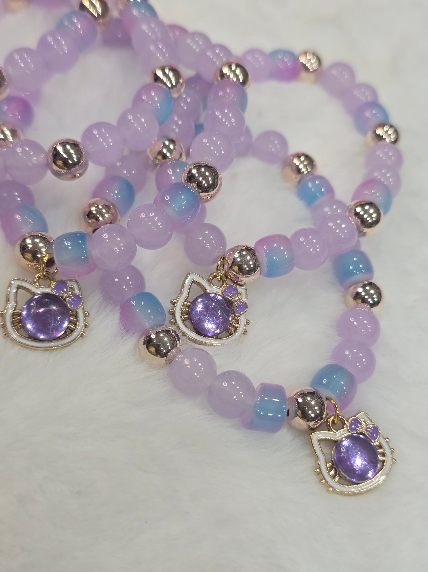 Glass beads HK head purple
