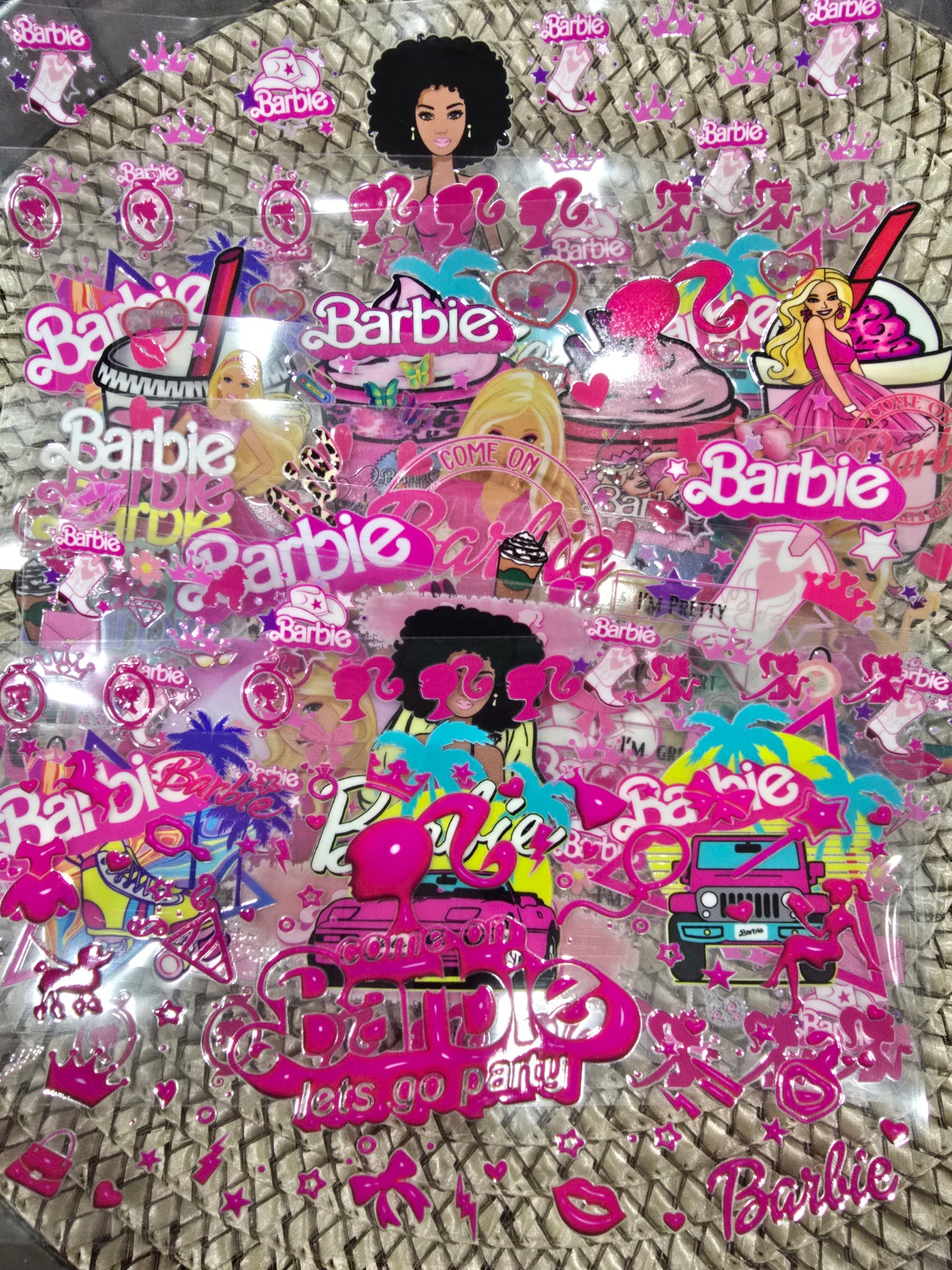 Barbie -UV DTF Wrap 16oz Bundle mix 10pcs