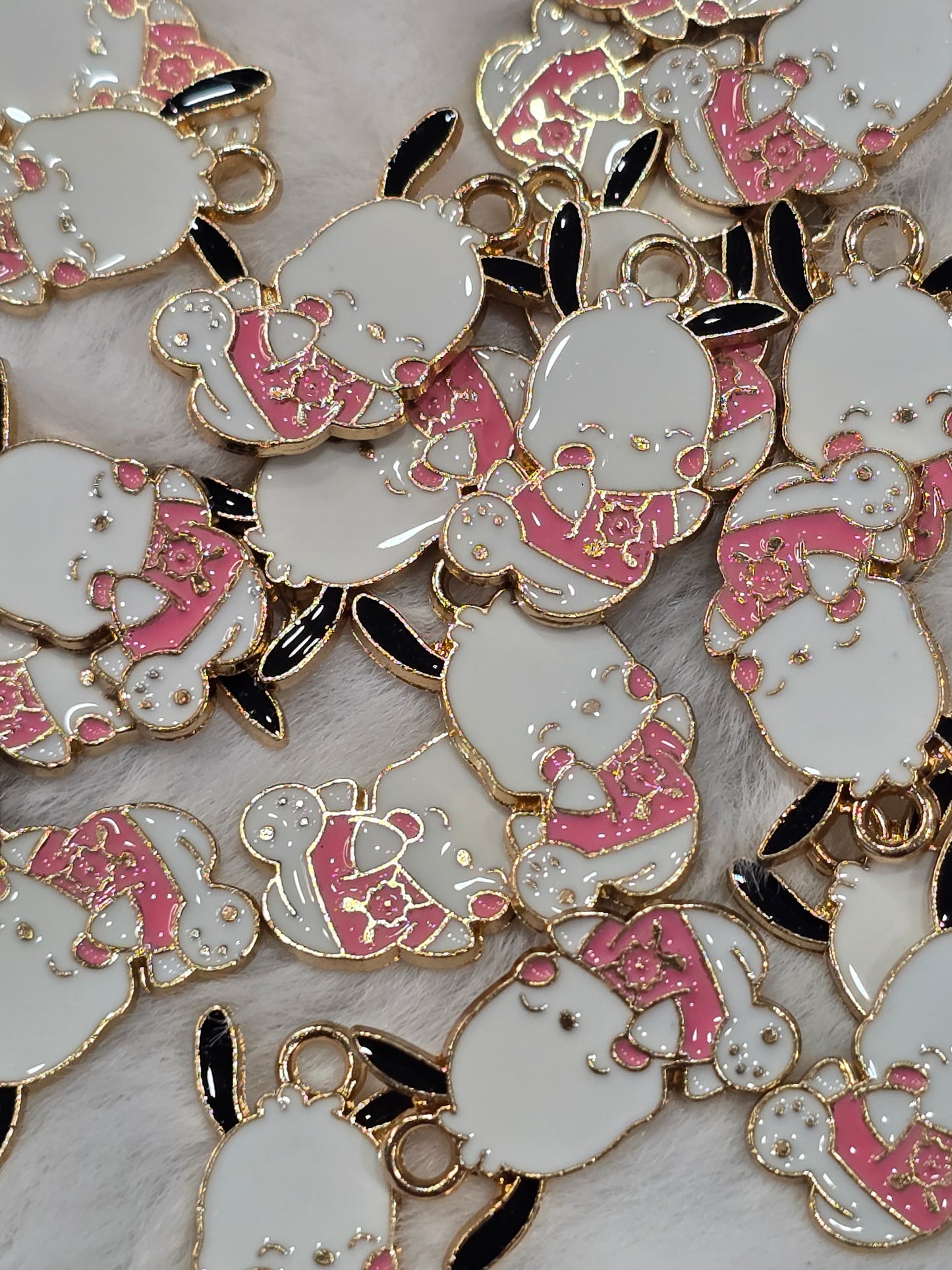 Pink Pochacco- Metal pendant charms
