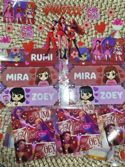Kpop Demon Hunter Valentines Huntrix design -UV DTF Wrap 16oz Bundle mix 10pcs