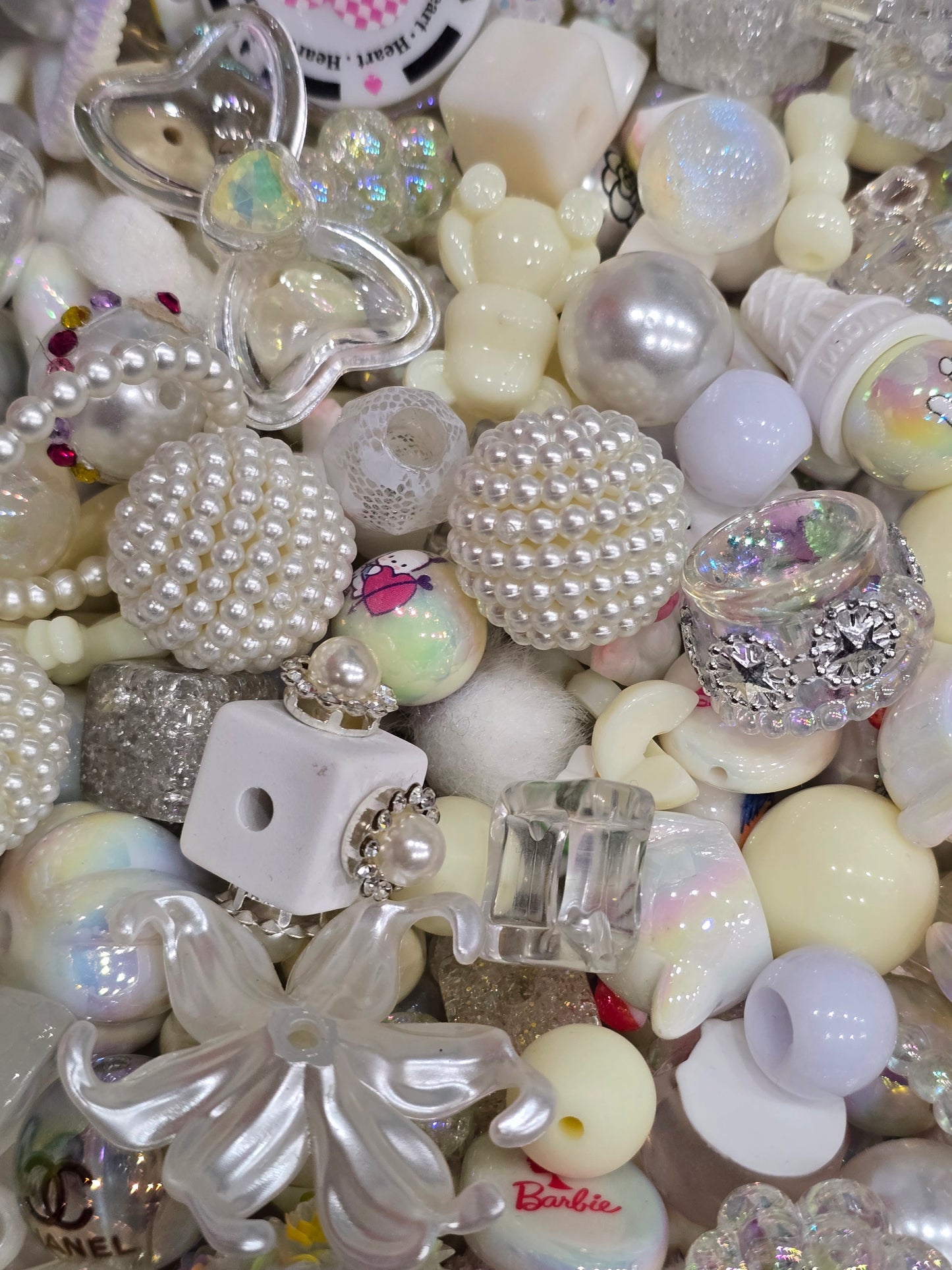 White Mix beads and focals