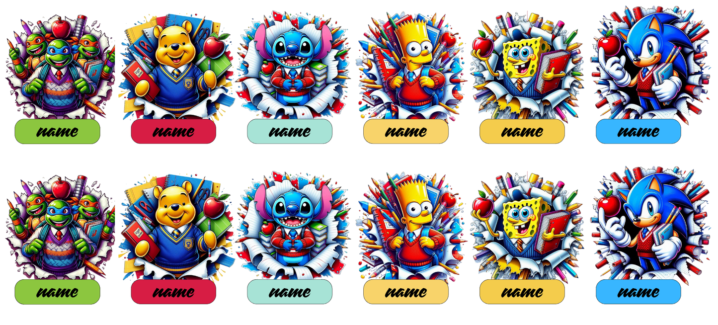 for boys Name Stickers  UV DTF (custom 1 name per sheet)