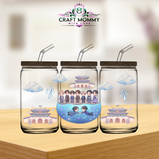 BTS Swim Live- UV DTF wrap 16oz