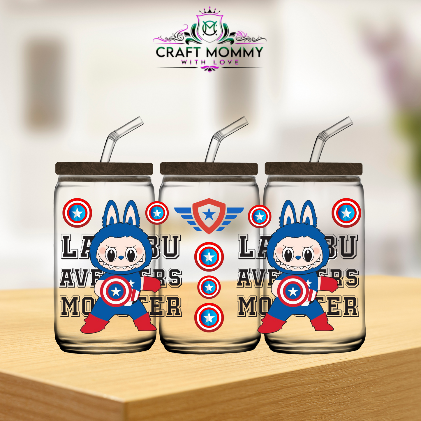 Captain Labubu Style 002-  UV DTF WRAP 16oz