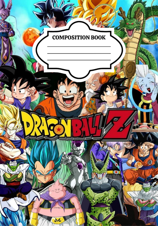 Dragon Ball Z- Composition book vinyl sticker (front and back)