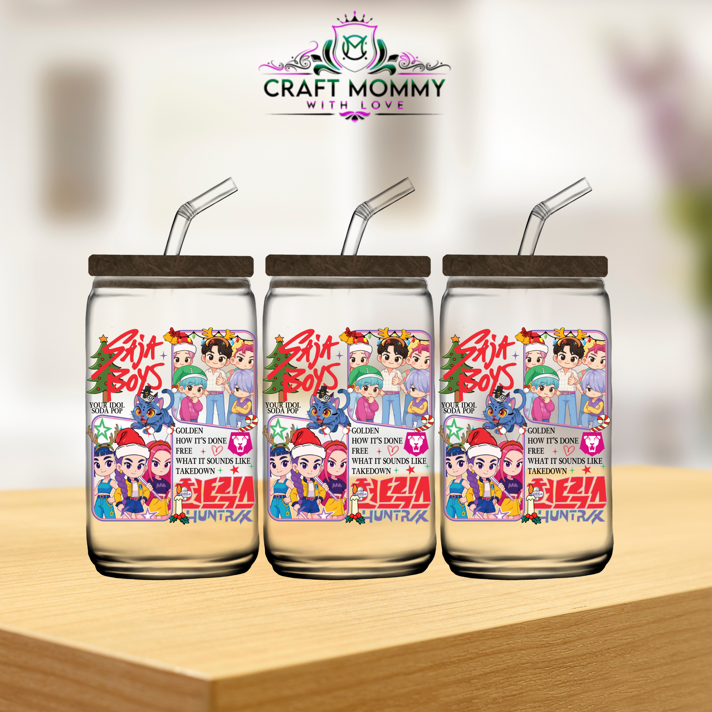 Kpop Demon Hunter Christmas Collection 16oz -UV DTF Wrap