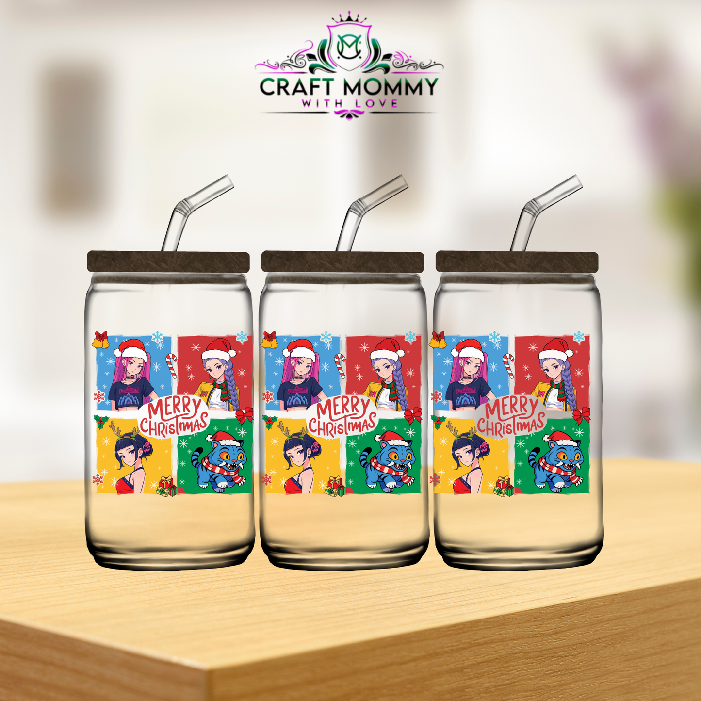 Kpop Demon Hunter Christmas Collection 16oz -UV DTF Wrap