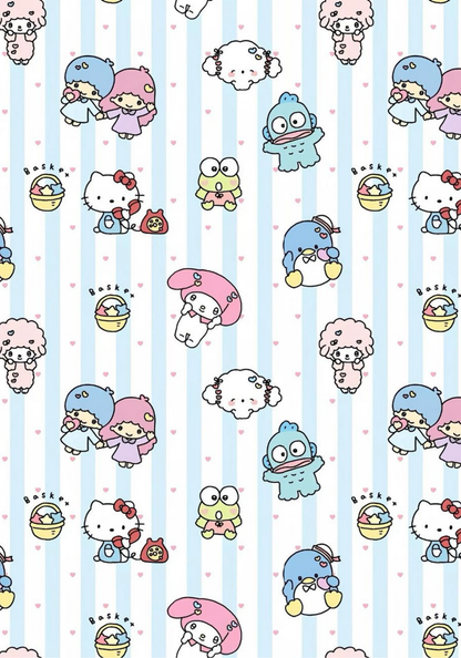 Soft blue SanriO- Composition book vinyl sticker (front and back)