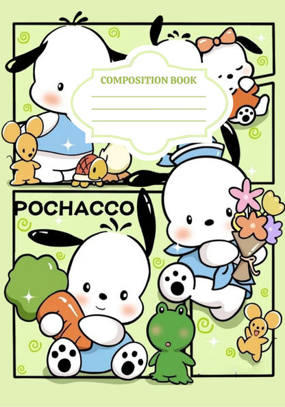 Pochacco- Composition book vinyl sticker (front and back)