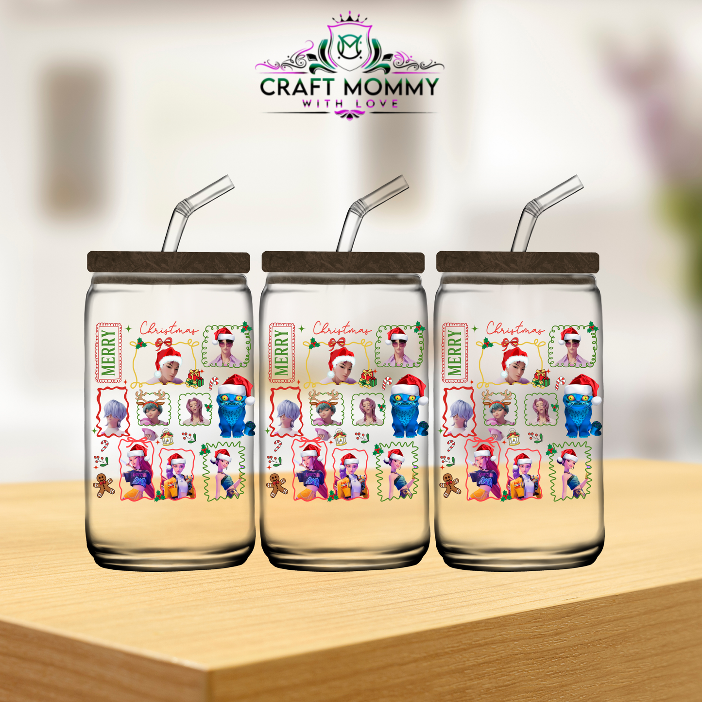 Kpop Demon Hunter Christmas Collection 16oz -UV DTF Wrap