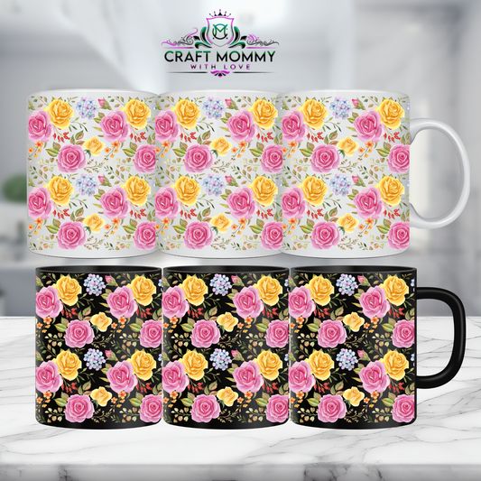Floral 17- 11oz mug UV DTF Mug wrap