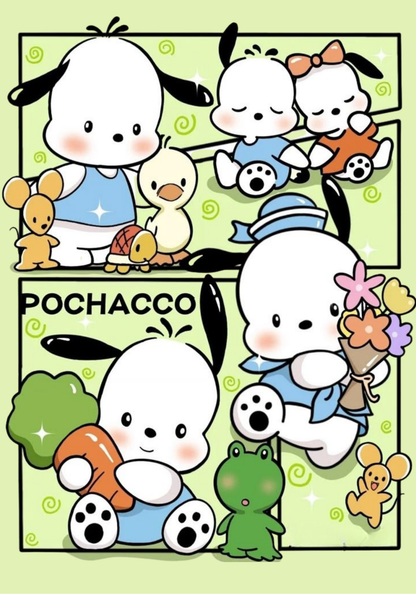 Pochacco- Composition book vinyl sticker (front and back)