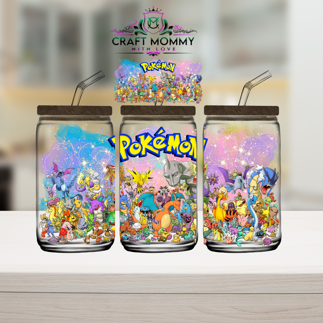 Pokemon colorful  -DTF Wrap 16 oz