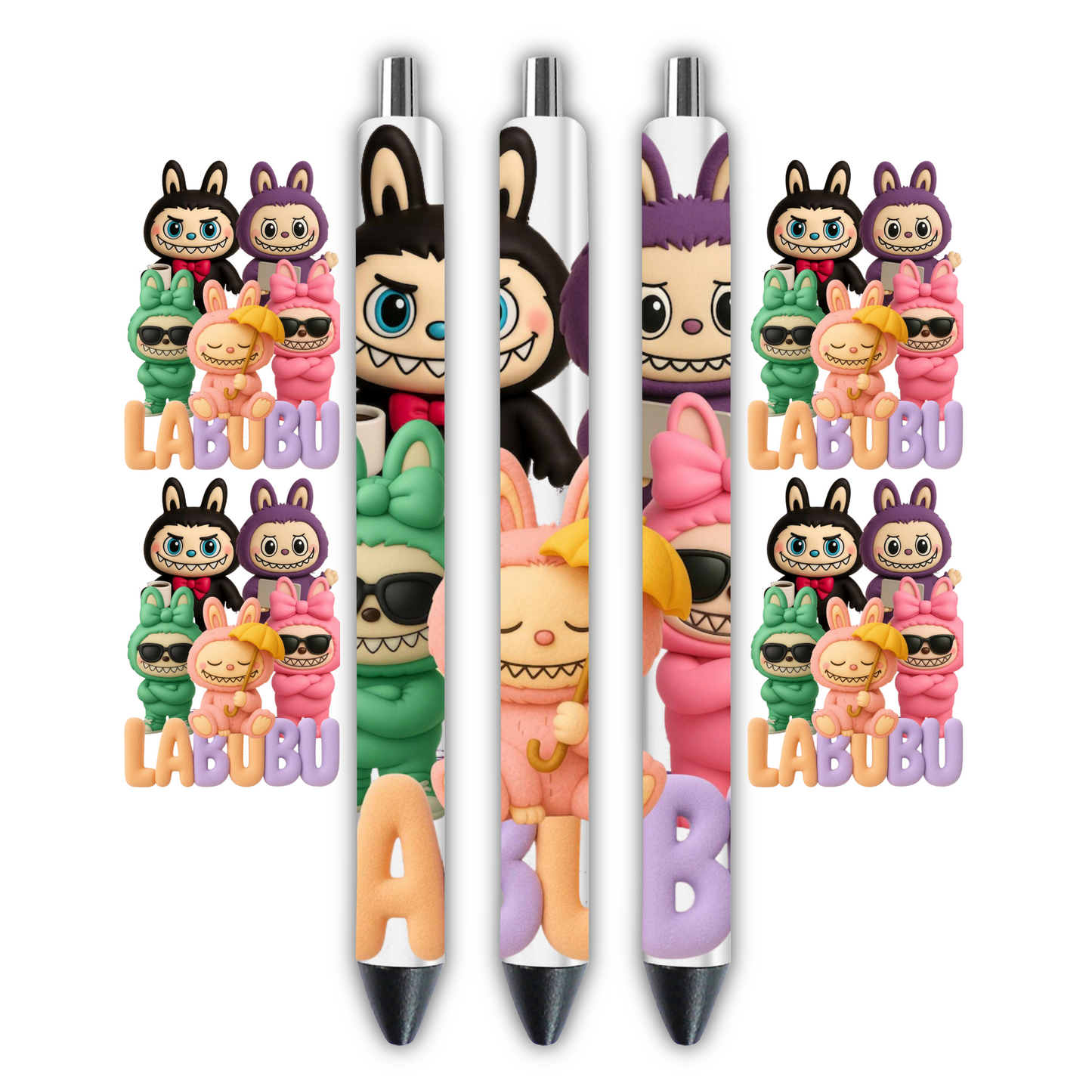 Labubu umbrella group - Pen wrap 1.3 x 4.3 inches