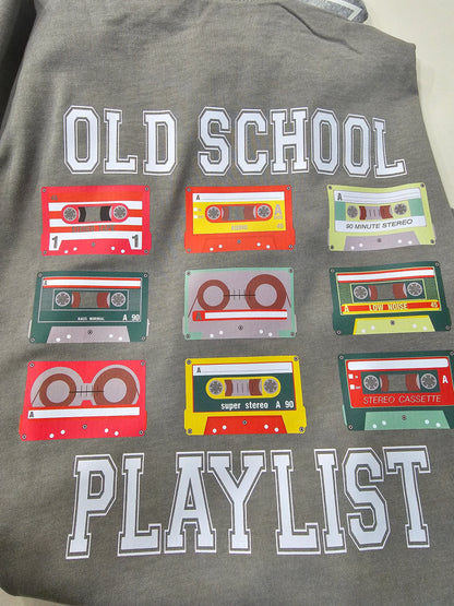 Old School Playlist DTF Transfer 10 x 10 inches