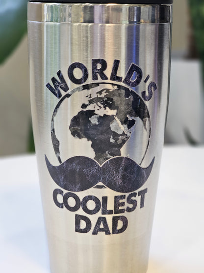 Worlds Coolest Dad Stainless Steel coffee travel