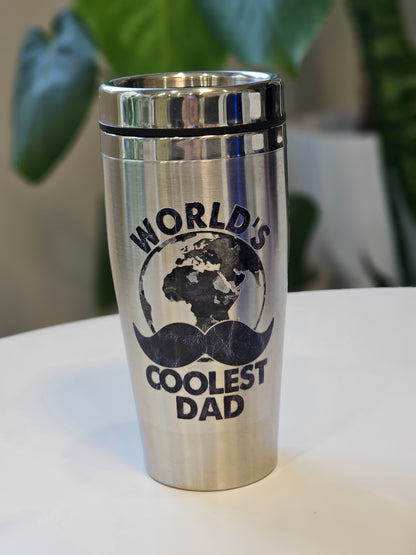 Worlds Coolest Dad Stainless Steel coffee travel