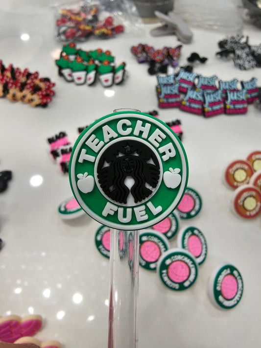 Teacher Fuel straw/pencil or pen charms