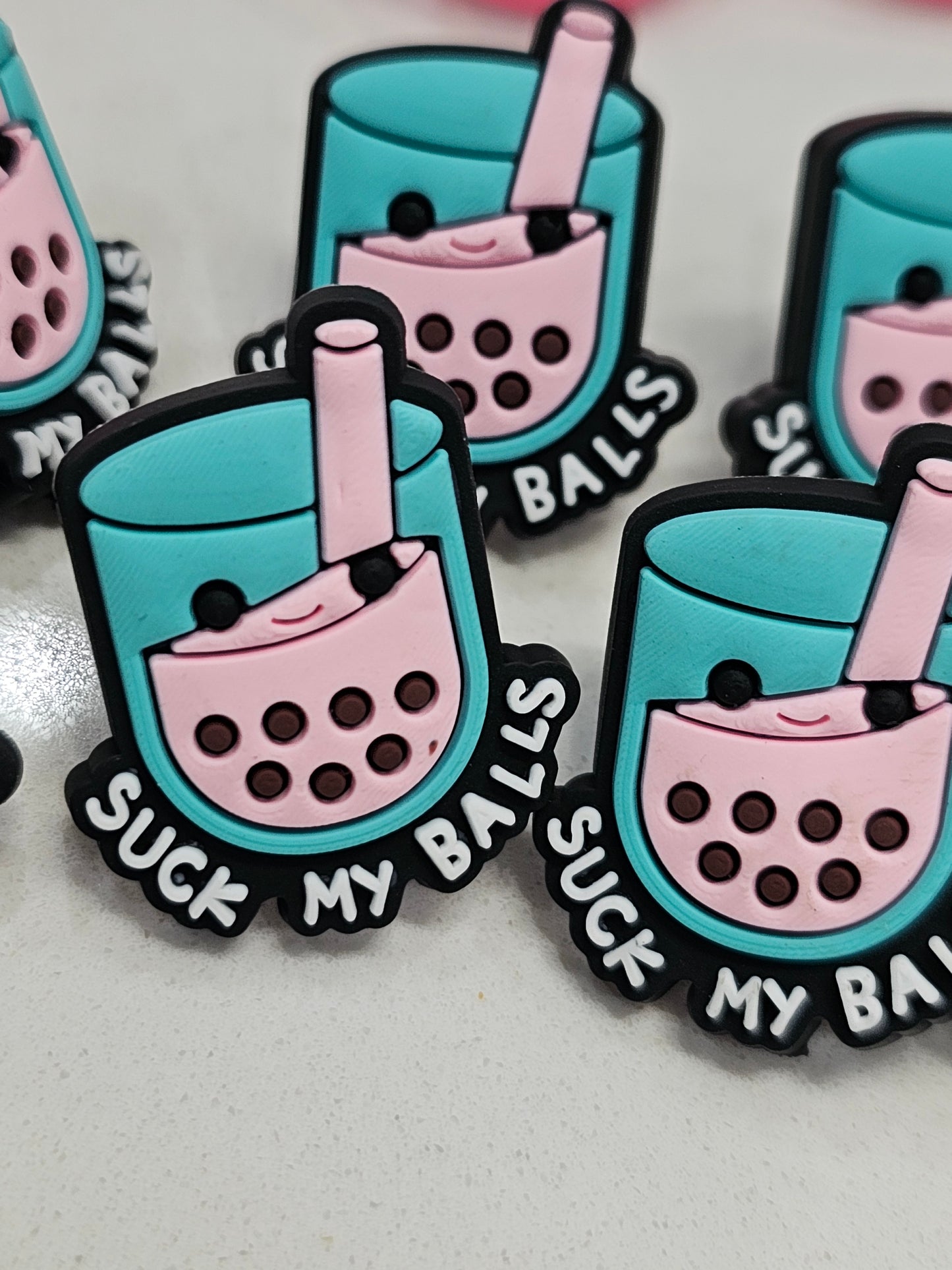 Suck my balls  straw/pencil or pen charms