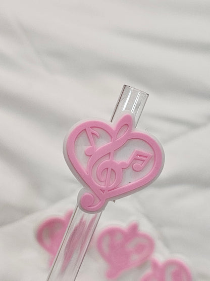 Music note heart Straw/pencil or pen charms