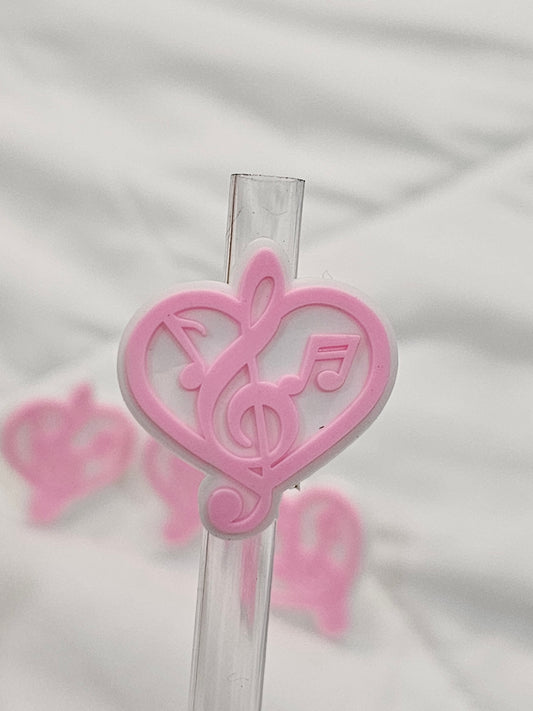 Music note heart Straw/pencil or pen charms