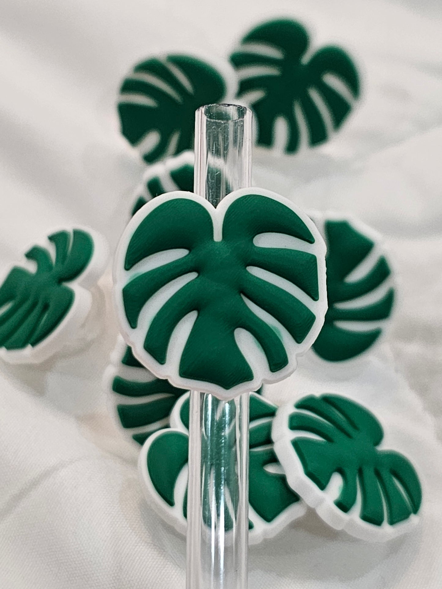 Monstera Straw/pencil or pen charms