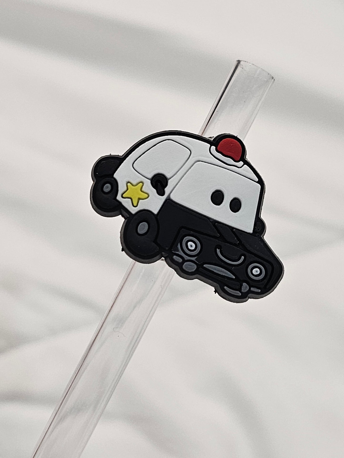 Police car Straw/pencil or pen charms