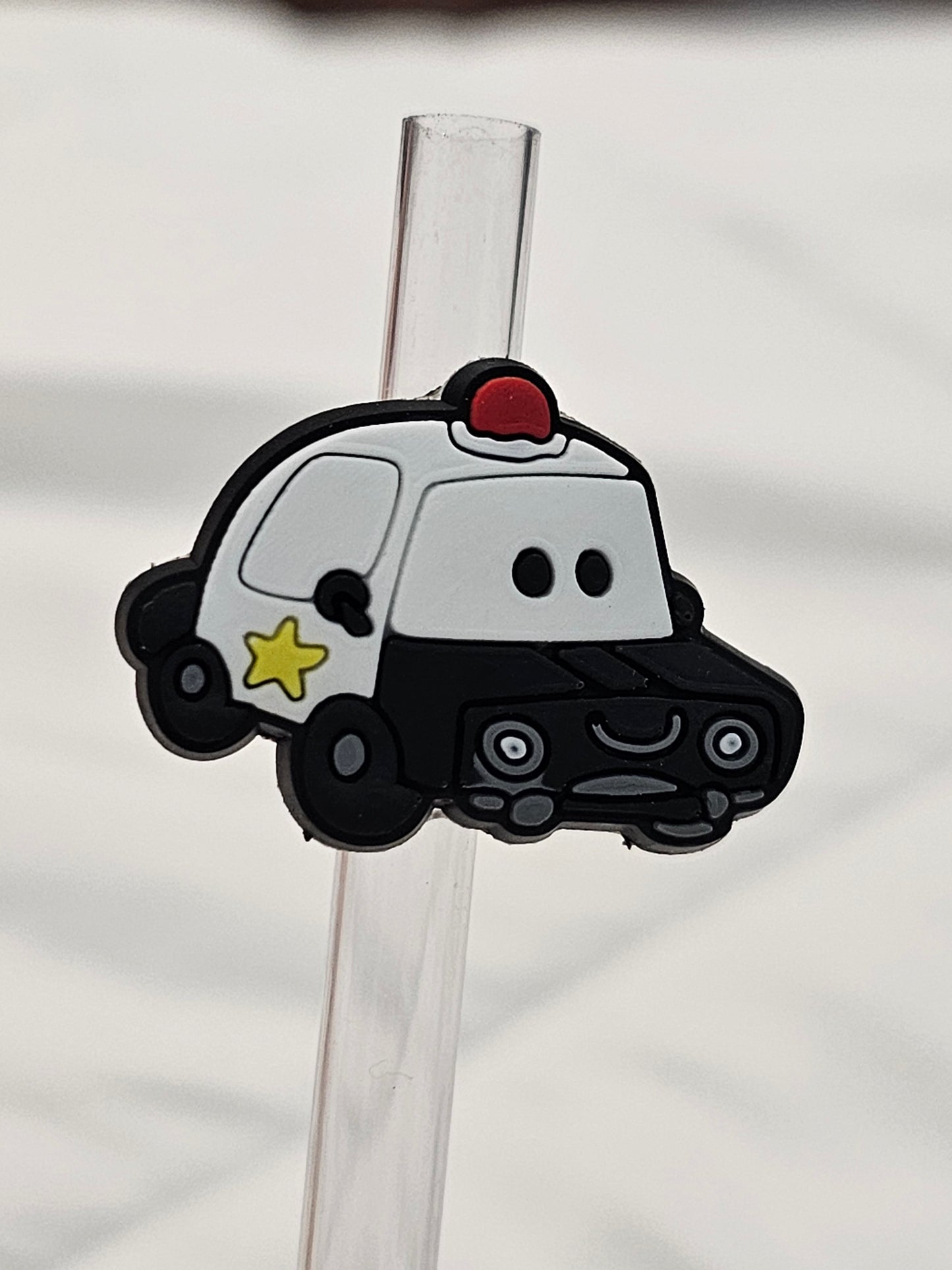 Police car Straw/pencil or pen charms