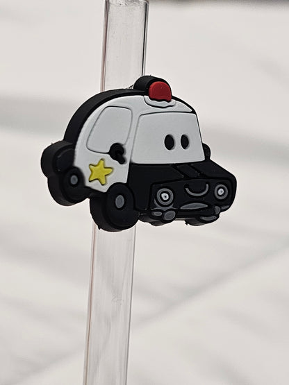 Police car Straw/pencil or pen charms