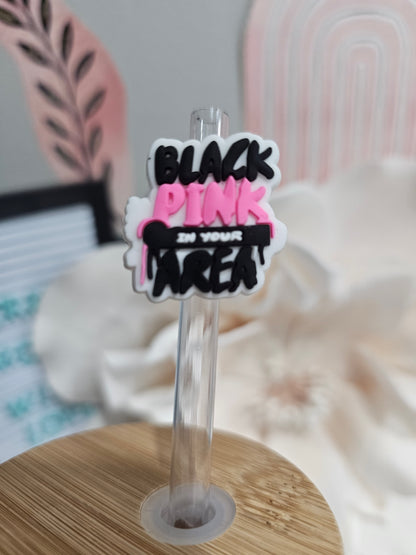 Black pink in your area Straw/pencil or pen charms