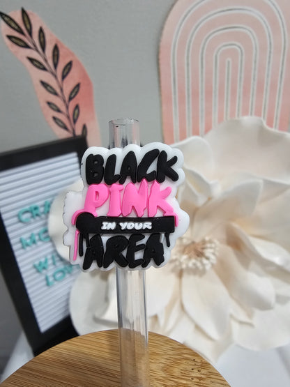 Black pink in your area Straw/pencil or pen charms