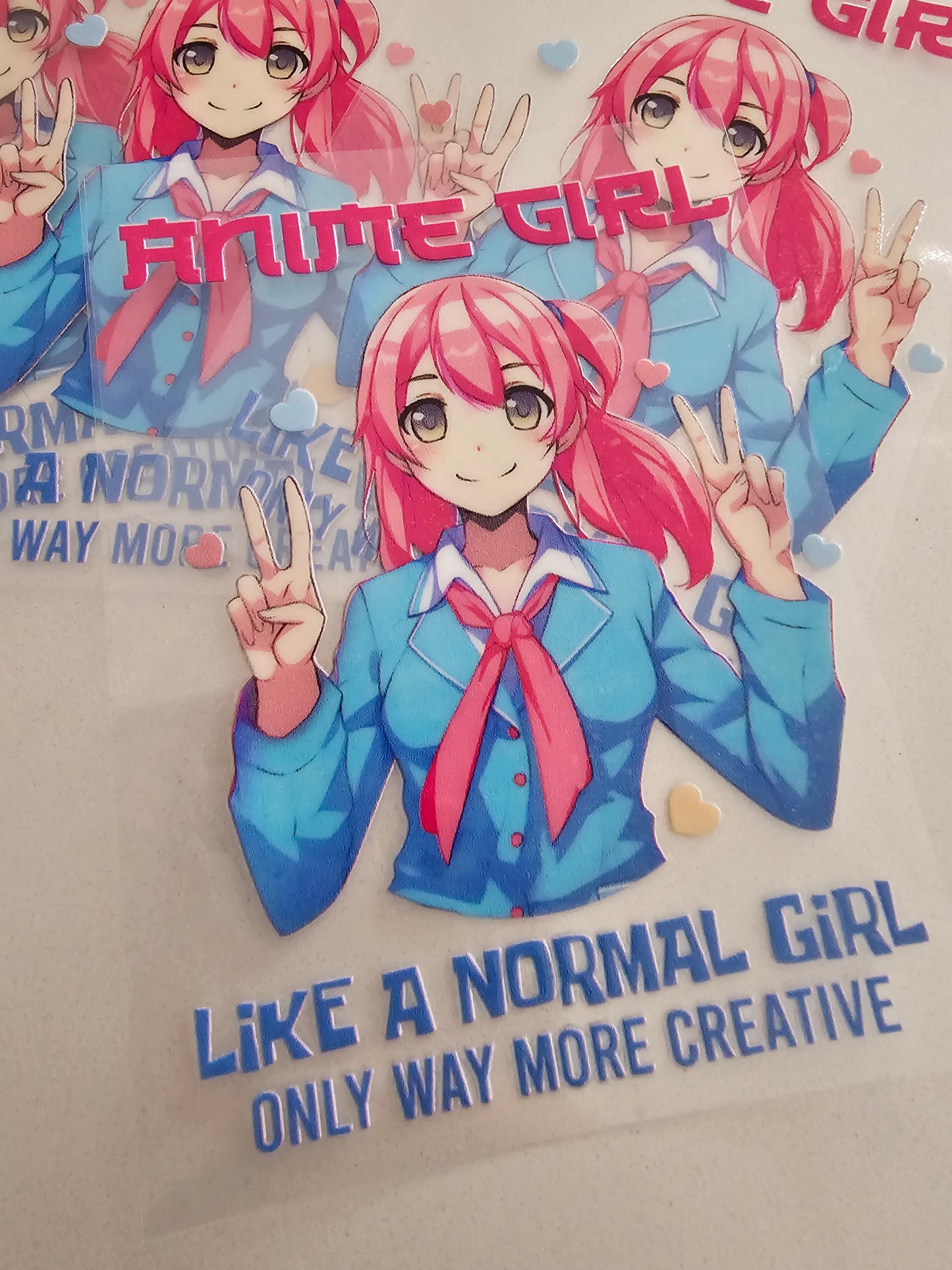 Anime Girl. like a normal girl only more creative-   UV DTF Decal