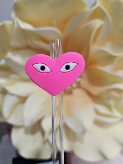 Heart eye Straw/pencil or pen charms