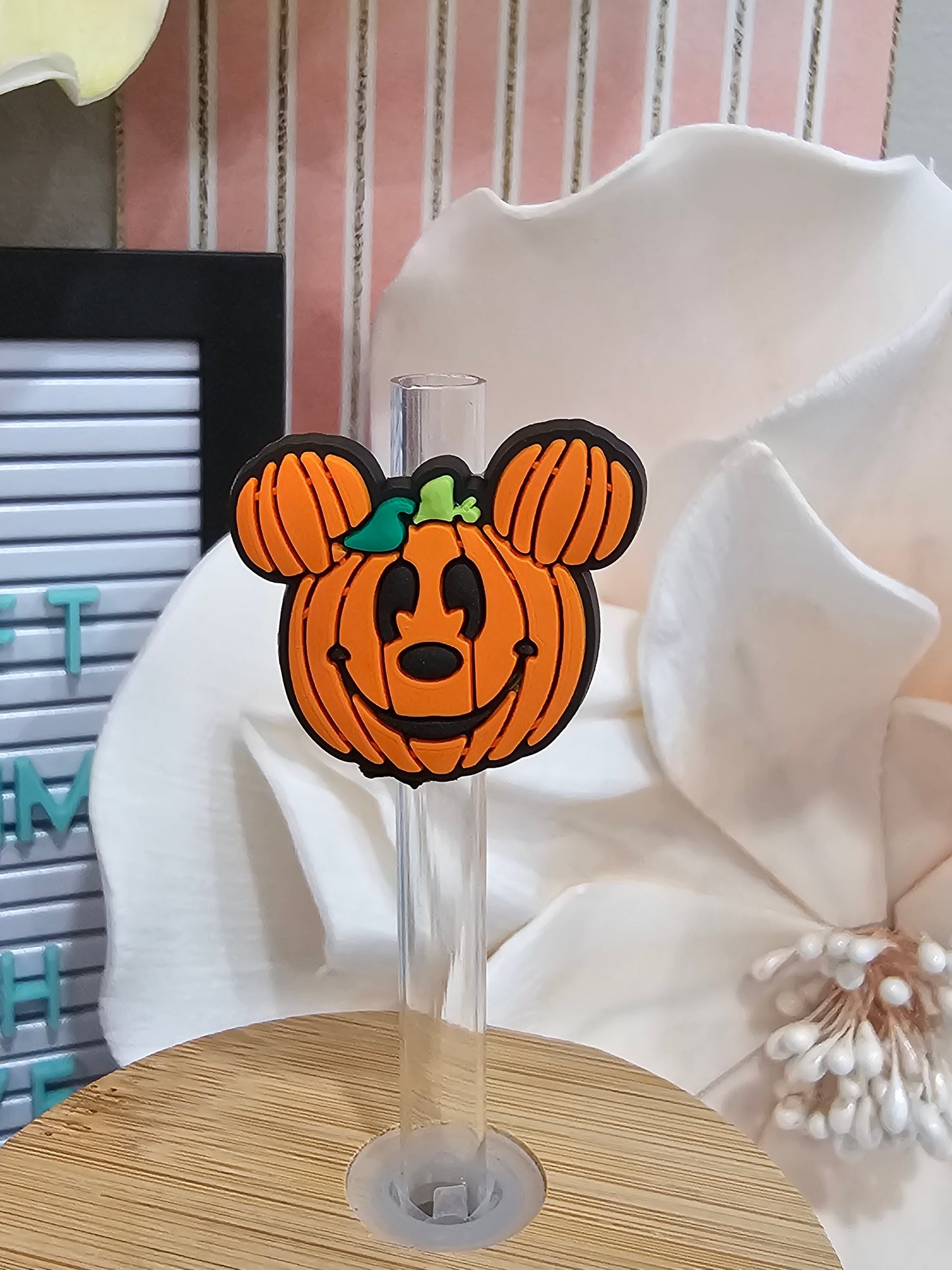 Mickey pumpkin Straw/pencil or pen charms