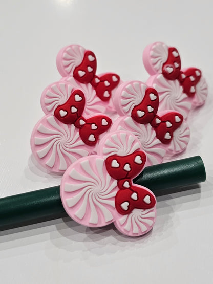 Mickey pink Caffecito Straw/pencil or pen charms